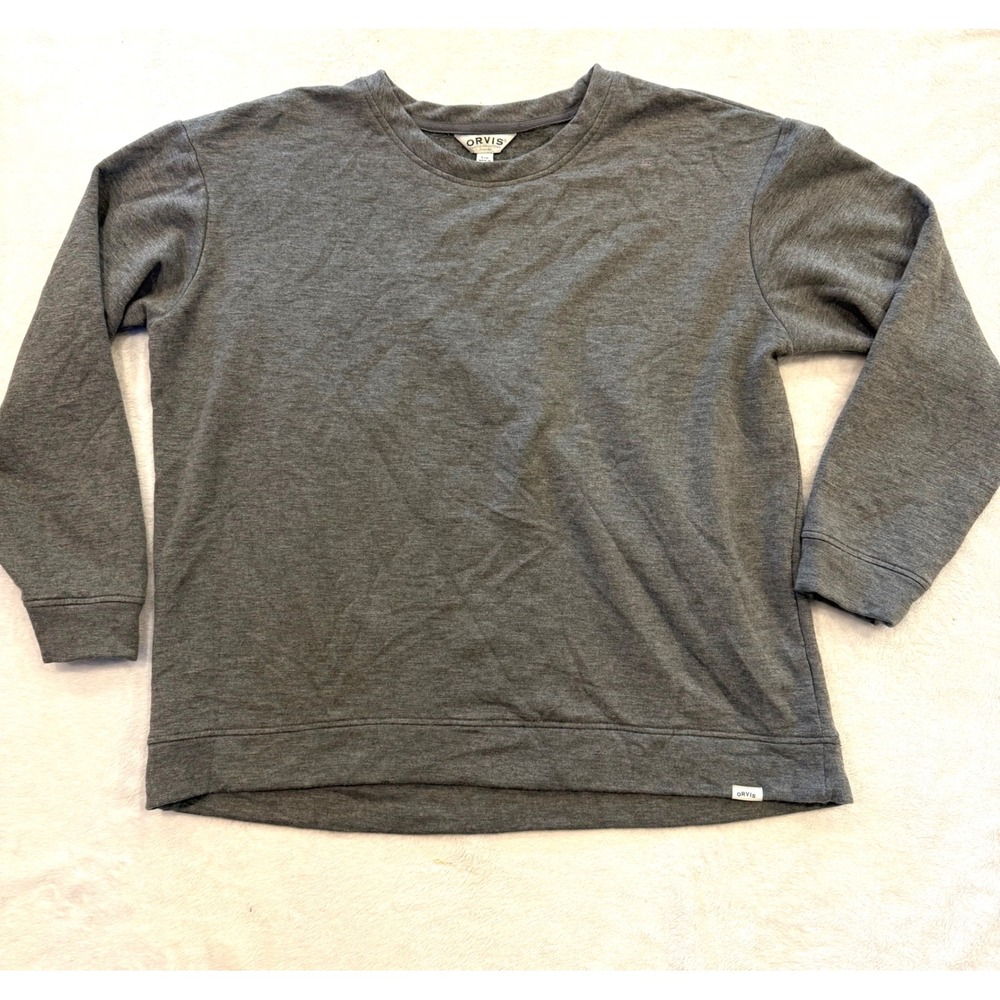 Orvis Classic‎ Collection Mens Gray Crewneck Sweatshirt Fleece Pullover Large L